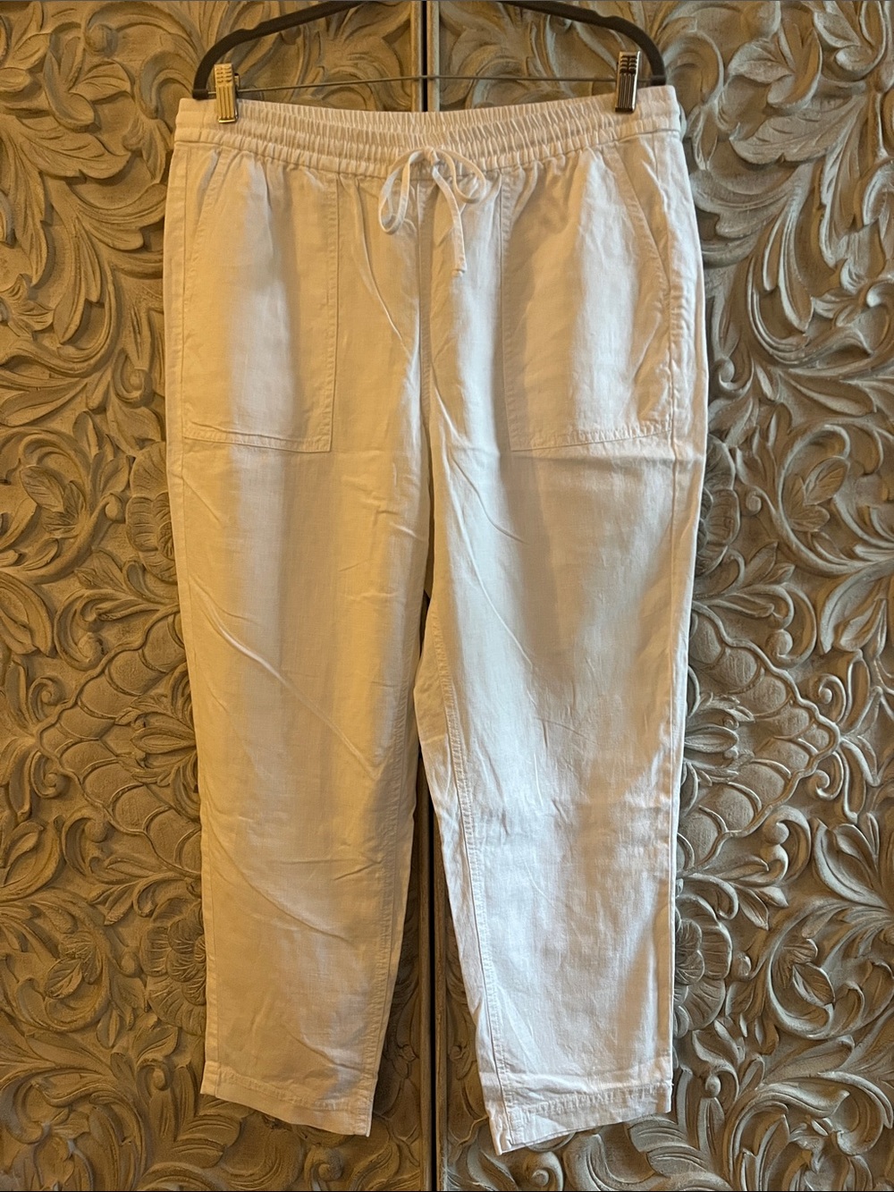 J. Crew White Linen Pants